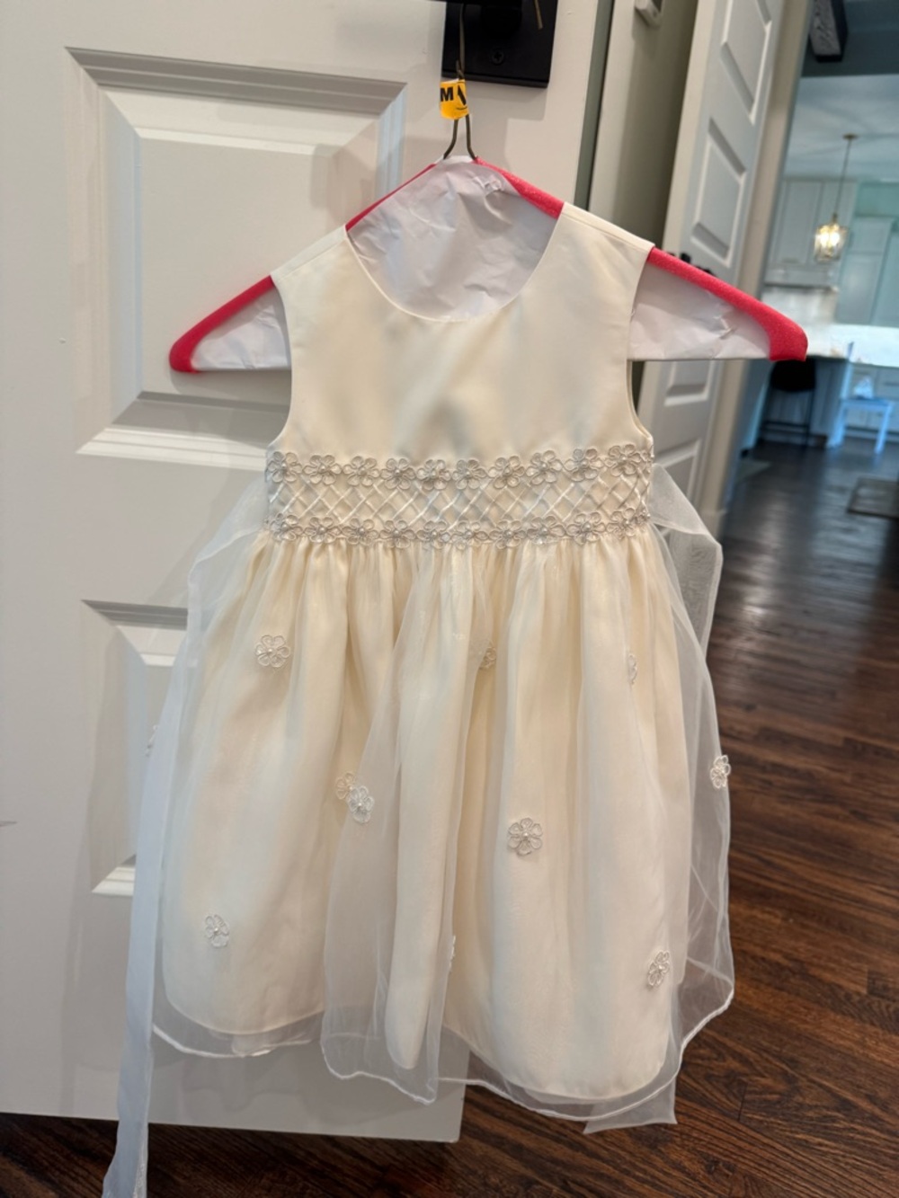 American Princess Ivory Floral Embellished Tulle Party Dress (Flower girl dress)